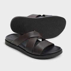 Kairo Dark Brown Men's Sandals & Slides - Slide sandal