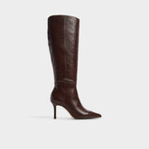 Stiletto heel Saphiria Dark Brown Women's Tall Boots - Knee-high boot