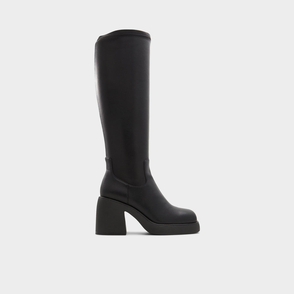 Platform Auster Black Women's Tall Boots - Knee-high boot