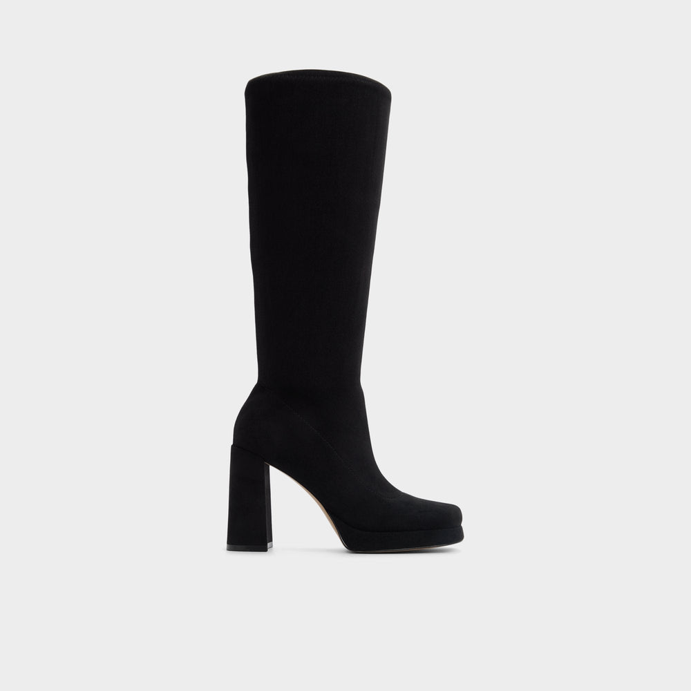 Platform Gisselle in Black - Knee-high boot
