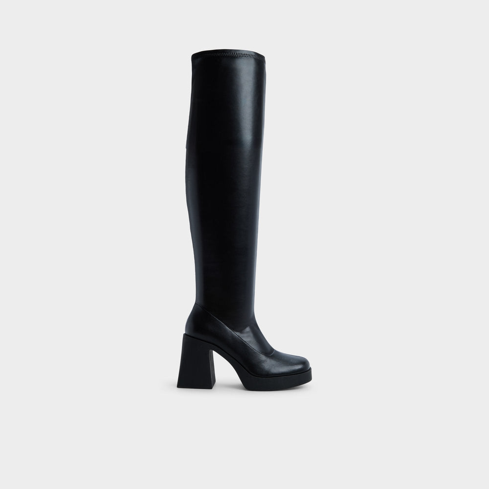 Maritza in Black - Over-the-knee boot Platform