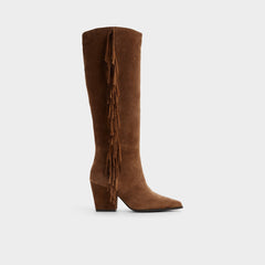 Kaelya in Dark Brown - Knee-high boot Block heel