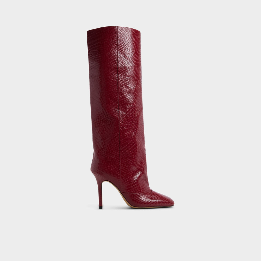 Stiletto heel Aleena in Dark Red - Knee-high boot