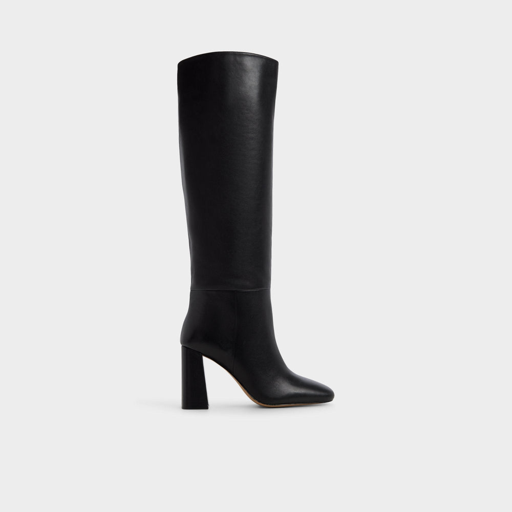 Helana in Black - Knee-high boot Block heel