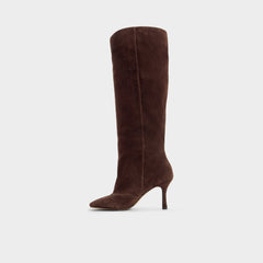 Frankey in Dark Brown - Knee-high boot Stiletto heel