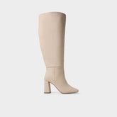Helana in Wc Cream - Knee-high boot Block heel