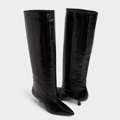 Kitten heel Everose in Black - Knee-high boot