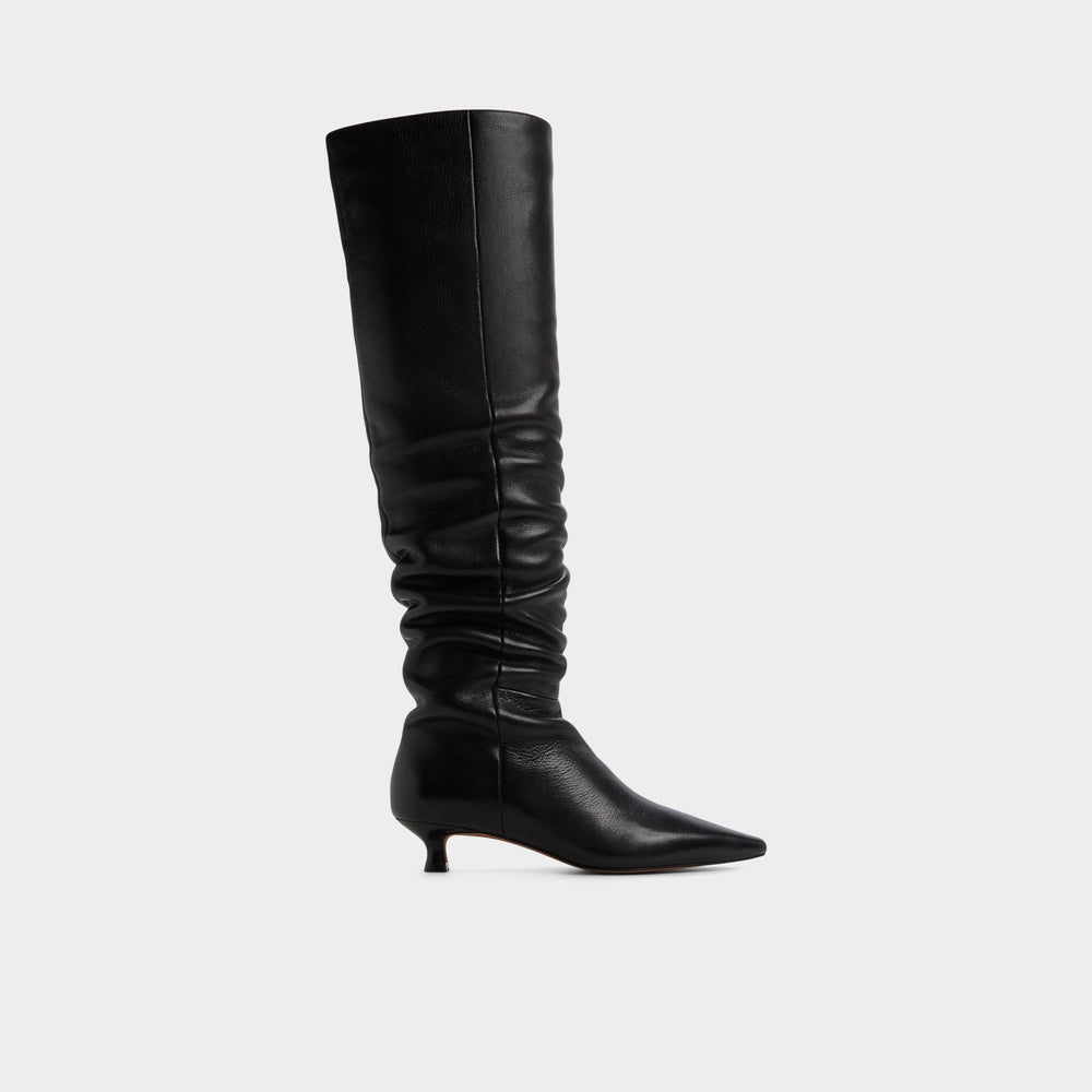 Muttsee Black Women's Tall Boots - Over-the-knee boot Kitten heel