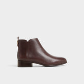 Verity in Dark Brown - Chelsea boot Block heel