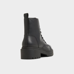 Goer Black Women's Casual boots - Combat ankle boot Lug sole