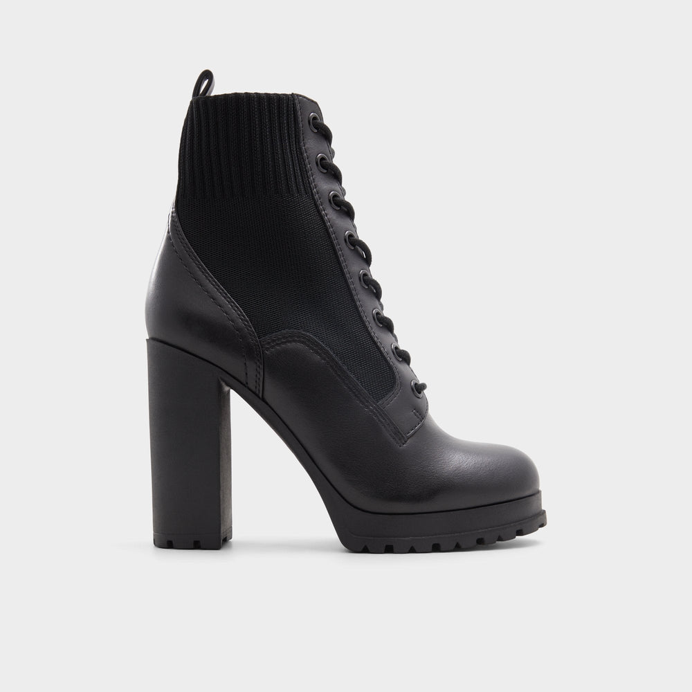 Lug sole Rebellious Black Women's Combat boots - Combat ankle boot
