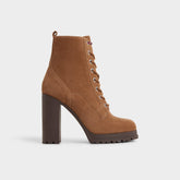 Lug sole Rebelliously in Light Brown - Combat ankle boot