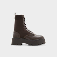 Brown Talaleryknit Brown Overflow Women's Combat boots - Combat ankle boot