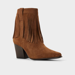 Jollene in Dark Brown - Western boot Block heel