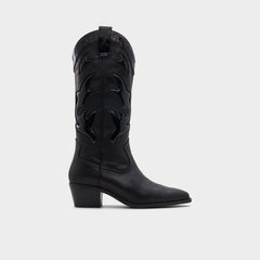 Block heel Nebraska Black Women's Western - Mid-calf western boot