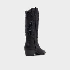 Block heel Nebraska Black Women's Western - Mid-calf western boot