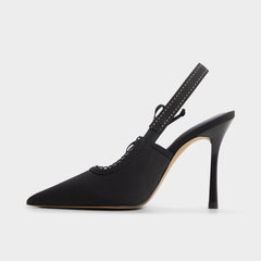 Hennie in Other Black - Slingback heel Stiletto heel