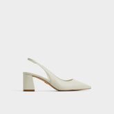 Uliana White/Bone Women's Slingbacks - Slingback heel Block heel