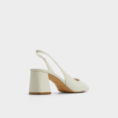 Uliana White/Bone Women's Slingbacks - Slingback heel Block heel