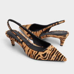 Leanah in Open Brown - Slingback heel Kitten heel