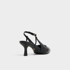 Adan in Black - Slingback heel Kitten heel