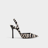 Berolden White/Black Women's Animal Prints - Slingback heel