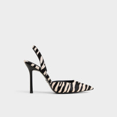 Berolden White/Black Women's Animal Prints - Slingback heel