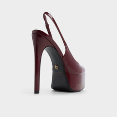 Thanlinie in Dark Red - Slingback heeled sandal Platform