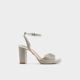 Alluring Silver Women's Iridescent metallics - Strappy heeled sandal Platform