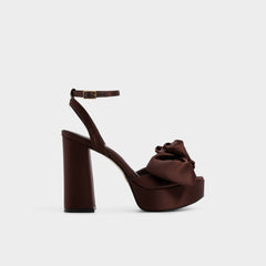Luscious in Dark Brown - Strappy heeled sandal Platform