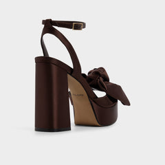 Luscious in Dark Brown - Strappy heeled sandal Platform