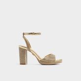 Platform Alluring Champagne Women's Strappy sandals - Strappy heeled sandal