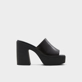 Maysee Other Black Leather Smooth Women's Mule slides - Heeled mule Platform