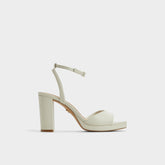 Gracious White/Bone Women's Block heels - Strappy heeled sandal Block heel