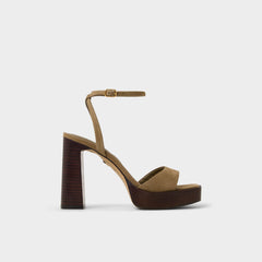 Platform Lothon in Other Green - Strappy heeled sandal
