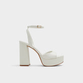 Valoria White Women's Platform sandals - Strappy heeled sandal