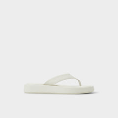Flatform Grettle White/Bone Women's Flats - Flip flop