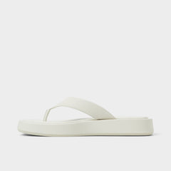 Flatform Grettle White/Bone Women's Flats - Flip flop