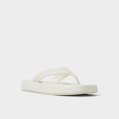 Flatform Grettle White/Bone Women's Flats - Flip flop