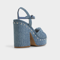 Ulialdan Blue Combo Women's Platform sandals - Strappy heeled sandal