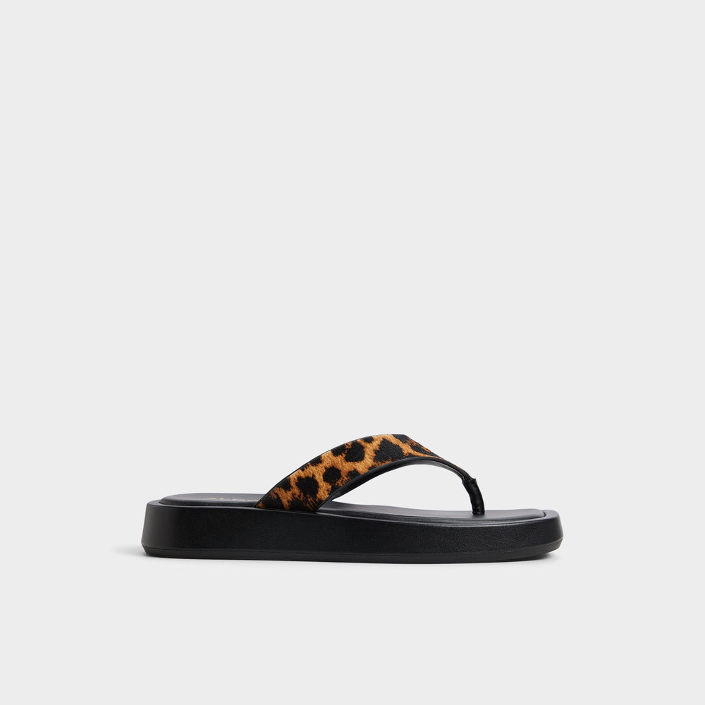Platform Grettle Brown Multi Women's Flats - Flip flop