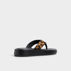 Platform Grettle Brown Multi Women's Flats - Flip flop