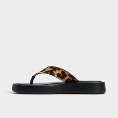 Platform Grettle Brown Multi Women's Flats - Flip flop