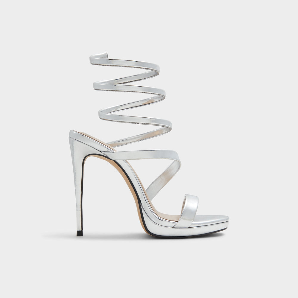 Katswirl in Silver - Strappy sandal Stiletto platform