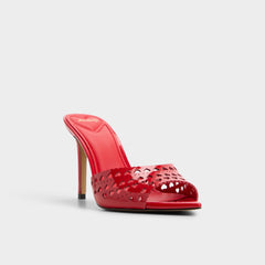 Stiletto heel Lovemule in Medium Red - Heeled mule
