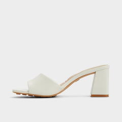 Block heel Tisha White Women's Heeled mules - Heeled mule