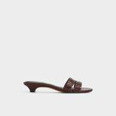 Scarletta Dark Brown Women's Heeled mules - Heeled mule Kitten heel