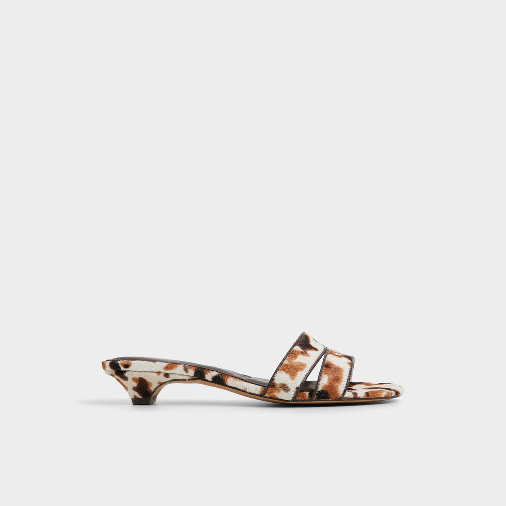 Scarletta White/Black Women's Heeled mules - Heeled mule Kitten heel