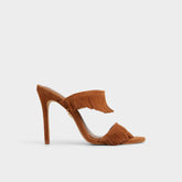 Nahanie in Medium Brown - Heeled mule Stiletto heel