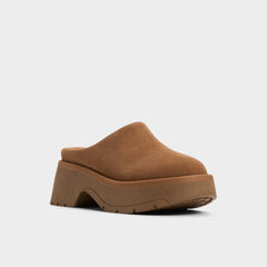 Lug sole Academia Camel Women's Cold Weather Shoes - Heeled mule